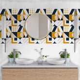 Tile Stickers Geometric Tile Stickers - Mosaicowall Mosaicowall Geometric Tile Stickers